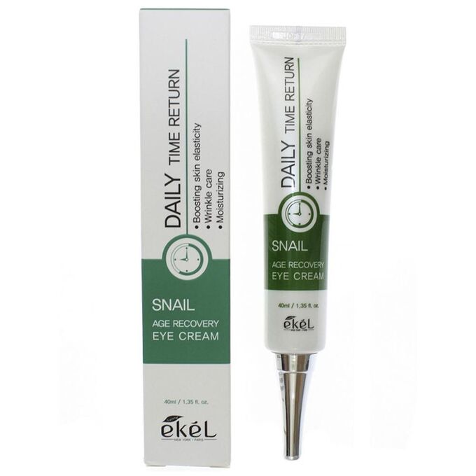 Ekel cosmetics Ekel Крем для кожи вокруг глаз антивозрастной с муцином улитки Eye Cream Daily Time Return Snail Age Recovery, 40 мл