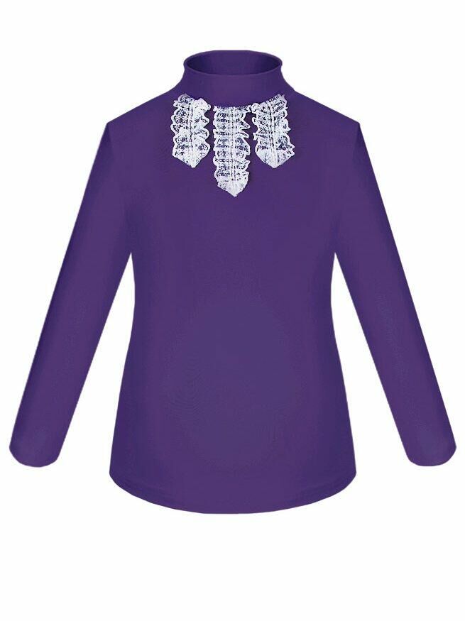 Радуга дети Школьная фиолетовая водолазка (блузка) для девочки Цвет: фиолетовый