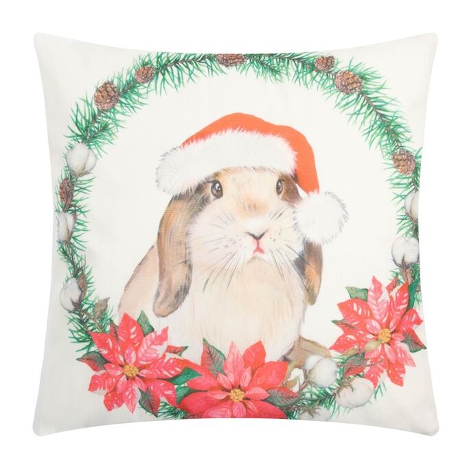 Чехол на подушку Этель &quot;Рождественский кролик&quot; 40 х 40 см, 100% п/э