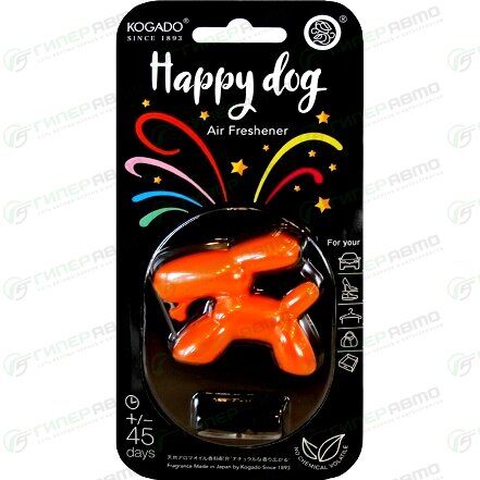 Ароматизатор в дефлектор Kogado Happy Dog White Musk (Белый мускус), полимерный, арт. 3301