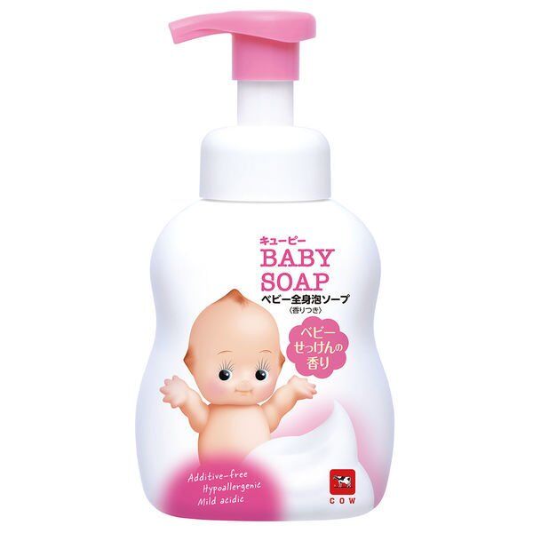 COW Детская пенка &quot;2 в 1&quot; для мытья волос и тела с первых дней жизни с аромат мыла (&quot;Без слёз&quot;) &quot;QP Baby Soap&quot; 400 мл