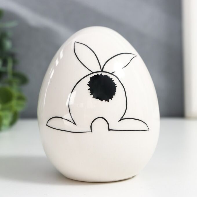 СИМА-ЛЕНД Сувенир керамика яйцо &quot;Заячий хвостик&quot; 6,3х6,3х9 см