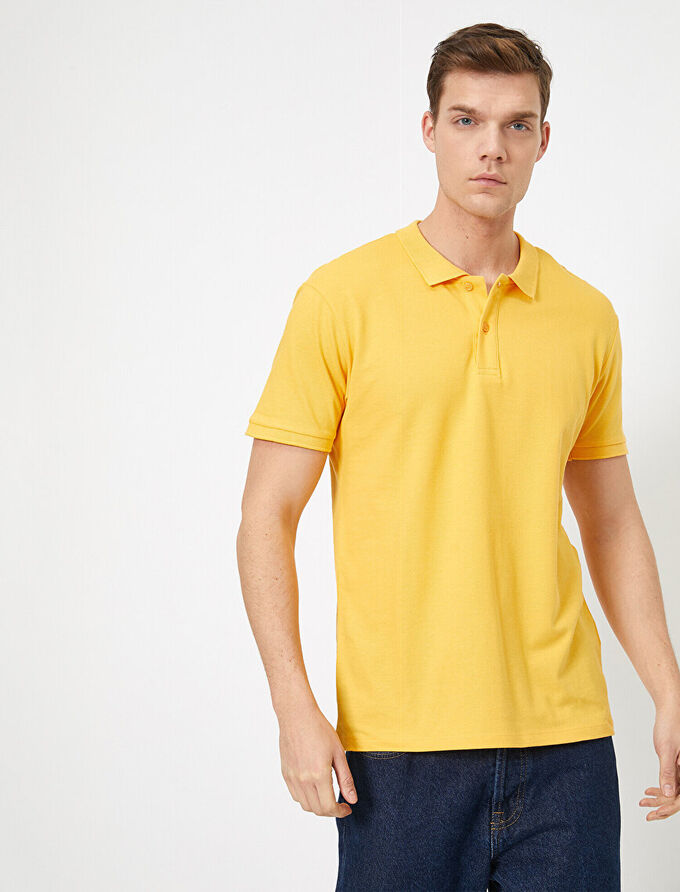 KOTON Футболка поло желтая Casual slim fit