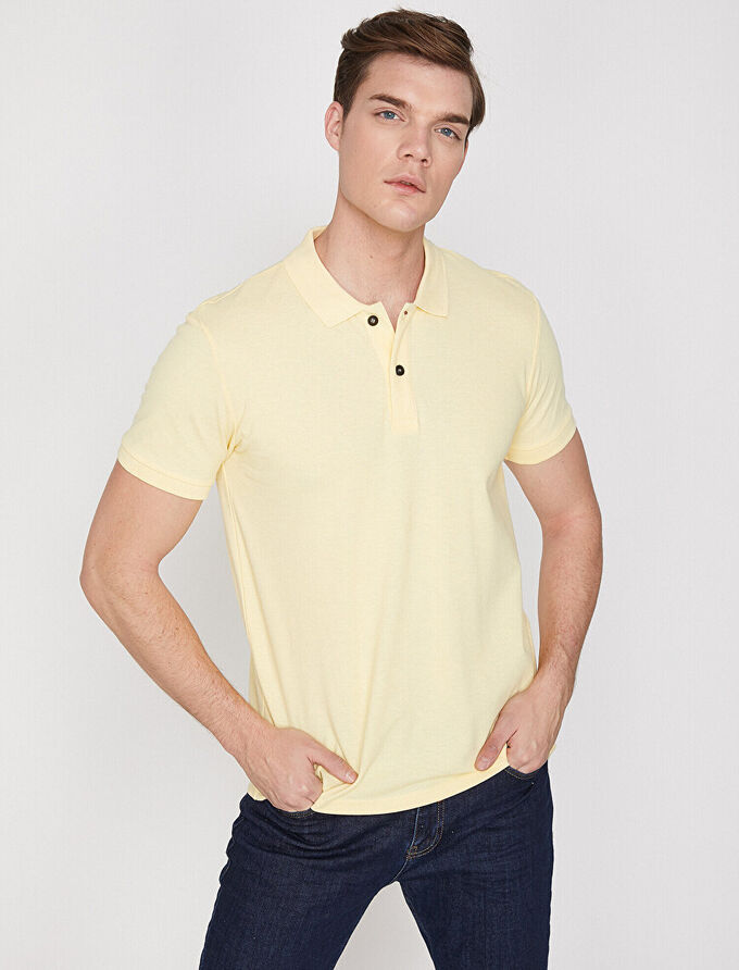KOTON Футболка поло желтая Casual slim fit