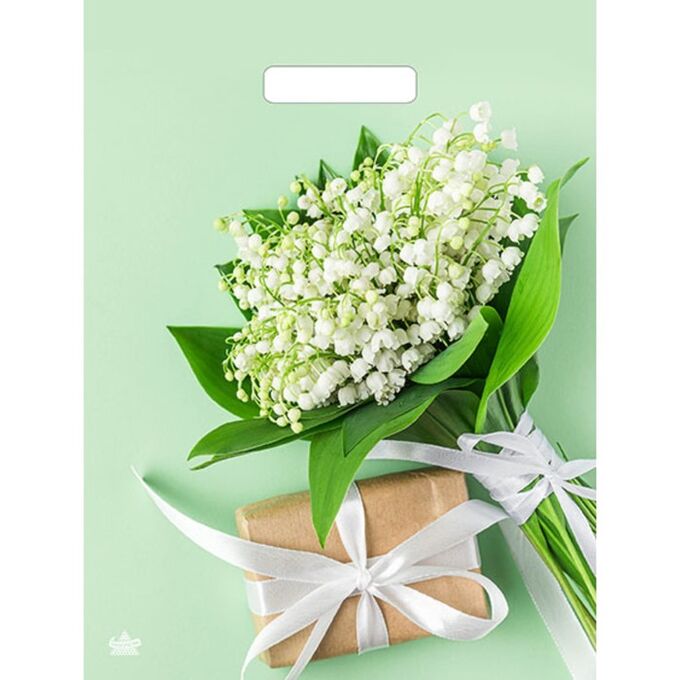 ТИКО-Пластик Пакет &quot;Весенние ландыши&quot;, полиэтиленовый с вырубной ручкой, 40х31 см, 60 мкм