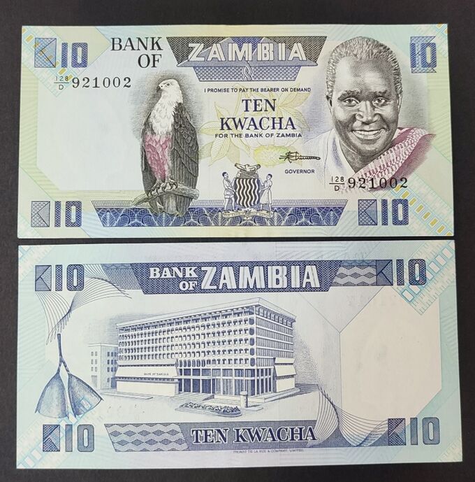 Замбия 10квача 1980 UNC