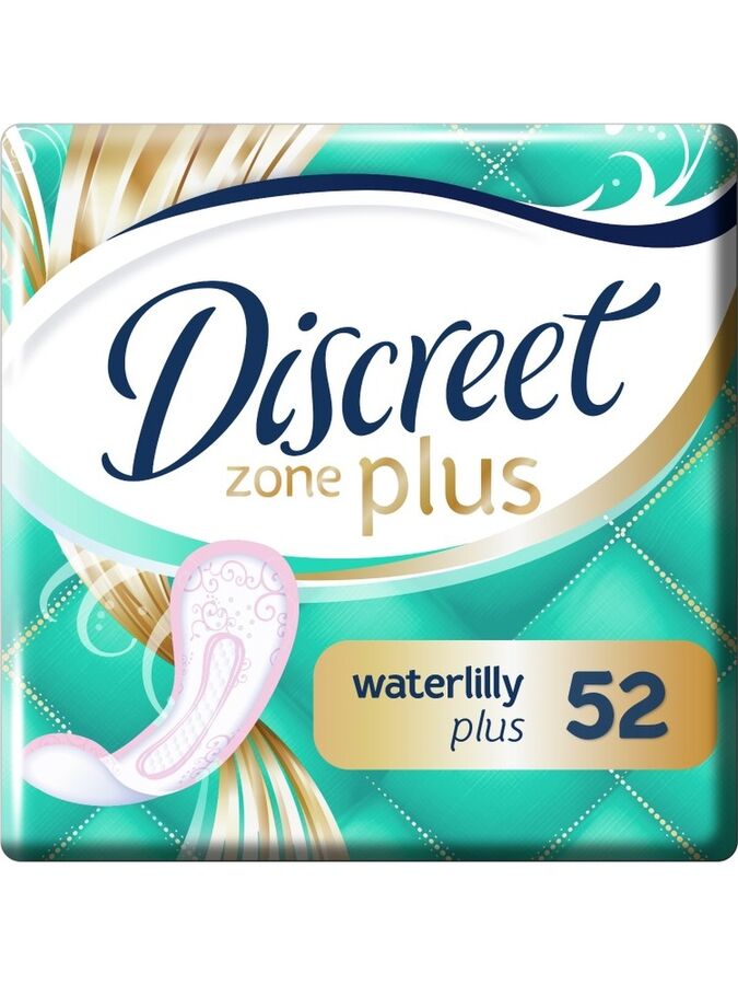 DISCREET Plus Женские гигиенические прокладки на каждый день Deo Water Lily Plus Trio 52шт