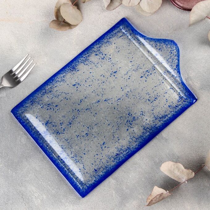 Блюдо для подачи Magistro «Голубой бриллиант», 26,5x17,5x2 см