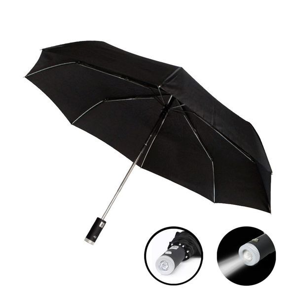Зонт цвет черный с фонариком