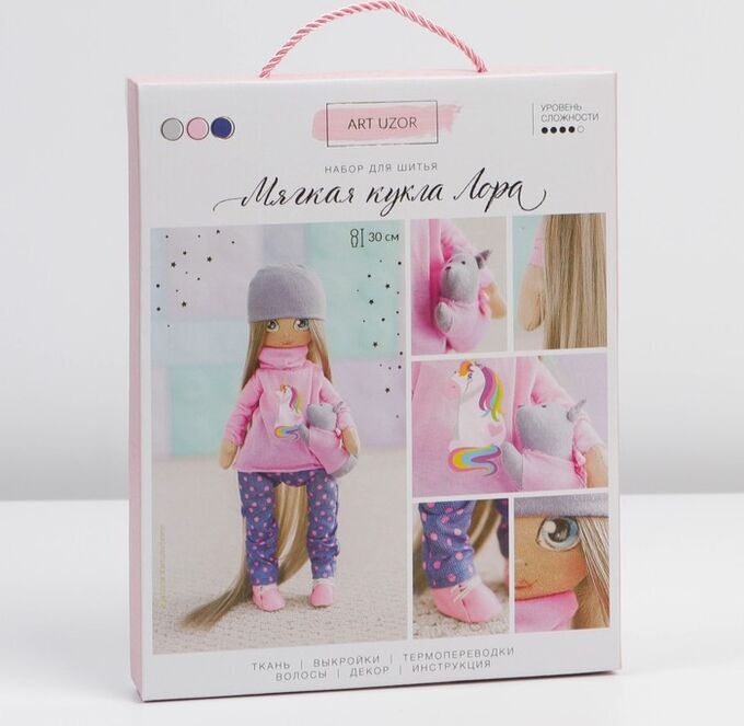 Арт Узор Интерьерная кукла «Лора», набор для шитья, 18 × 22.5 × 2.5 см