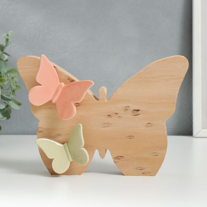 СИМА-ЛЕНД Сувенир керамика, дерево &quot;Бабочка с маленькими бабочками&quot; 15,9х5,3х21 см