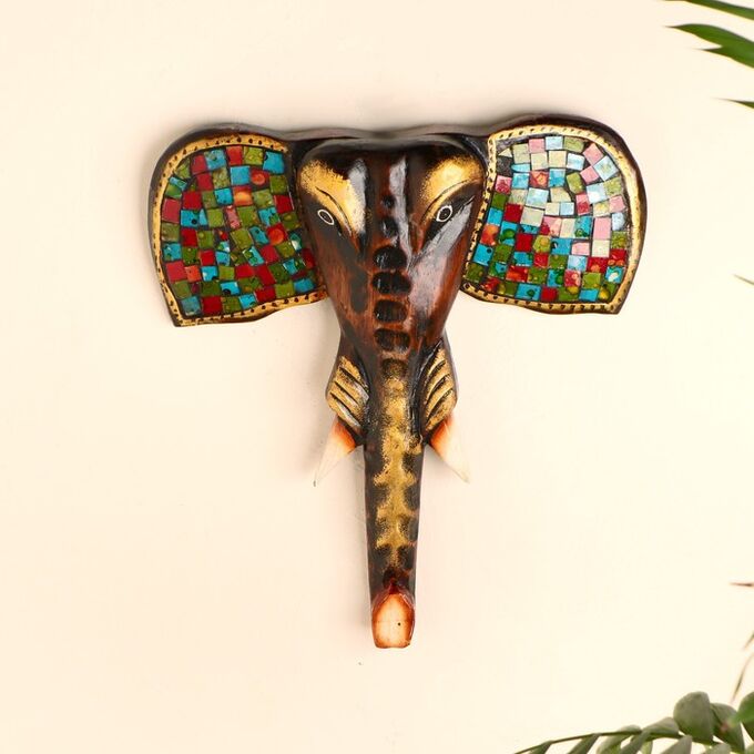 СИМА-ЛЕНД Сувенир интерьерный &quot;Голова слона&quot; дерево 30х4х30 см