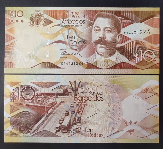 Барбадос 10 долларов 2013