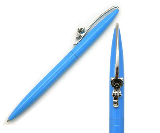 Ручка   INTELLIGENT CM-109 &quot;Мишка&quot; (син) 0.5мм голубая, металлический корпус, поворотный механизм, в ПВХ-пакете (1/500)