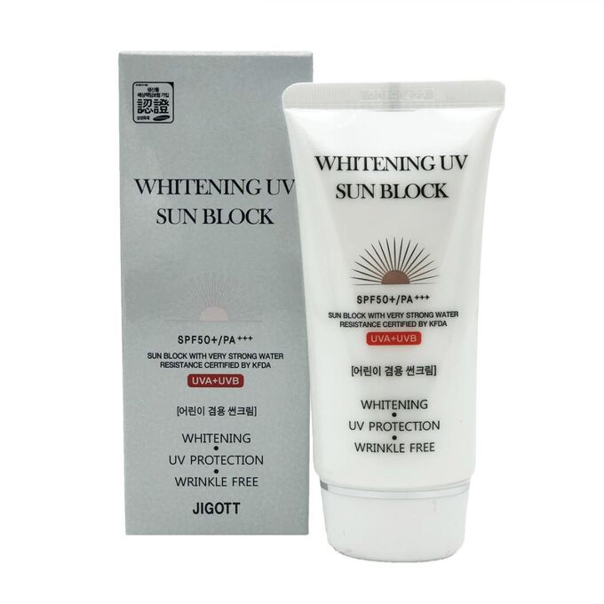 JIGOTT Осветляющий солнцезащитный крем Whitening UV Sun Block Cream SPF50+ PA+++