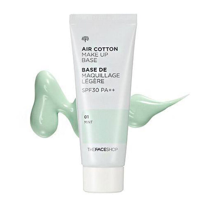 Зеленая база под макияж THE FACE SHOP / База под макияж для маскировки различных покраснений. Декоративн