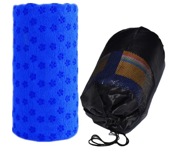 Полотенце быстросохнущее+сумка, принт &quot;цветочки&quot;, цвет синий