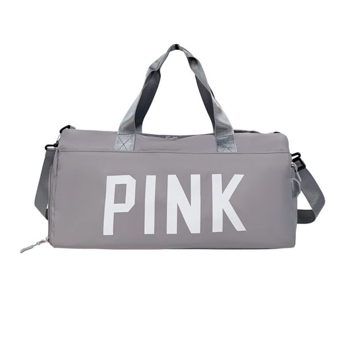 Спортивная сумка, надпись &quot;PINK&quot;, цвет серый
