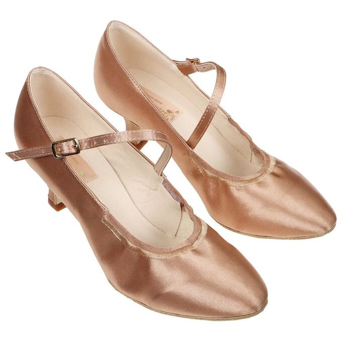 СИМА-ЛЕНД Туфли-лодочки танцевальные для женского стандарта, модель 011dR, сатин, размер 37,5