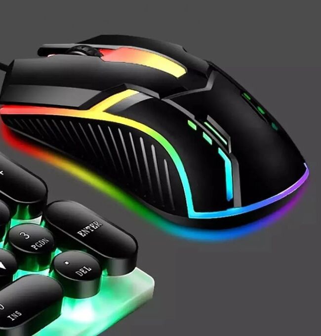 Игровая беспроводная мышка T6 с цветной RGB подсветкой