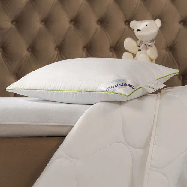 MedSleep Детская подушка упругая со съемным стеганым чехлом, бамбуковое волокно (40х60)