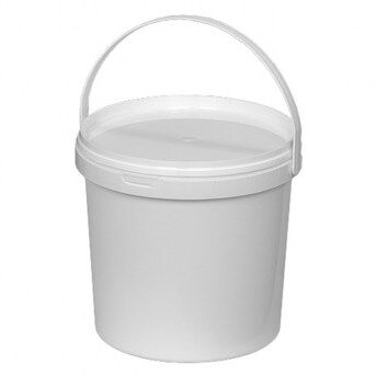 Суперпак Ведро с крышкой 5,7 литра (белое, Ø:215мм, ручка, замок)