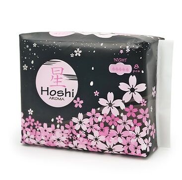 No name Прокладки гигиеничекие д/критич.дней ночные HOSHI Aroma Night Use 290мм/8шт (Производство Китай), шт