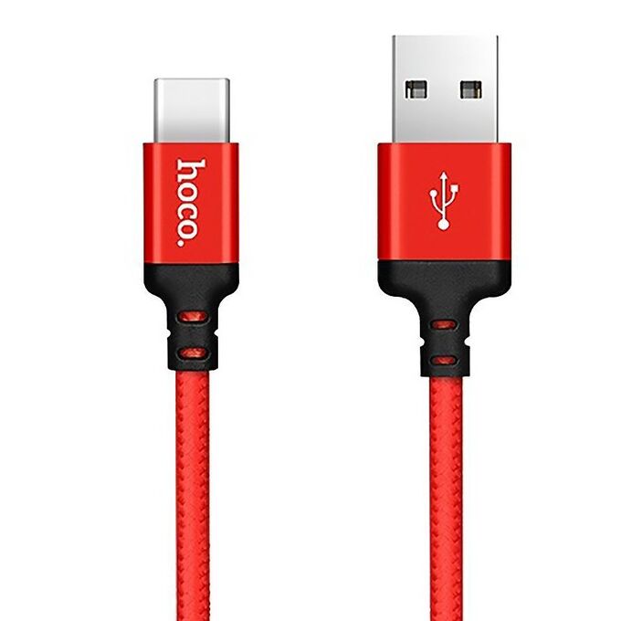Кабель USB - Type-C Hoco X14 Times Speed (200 см) (red/black)