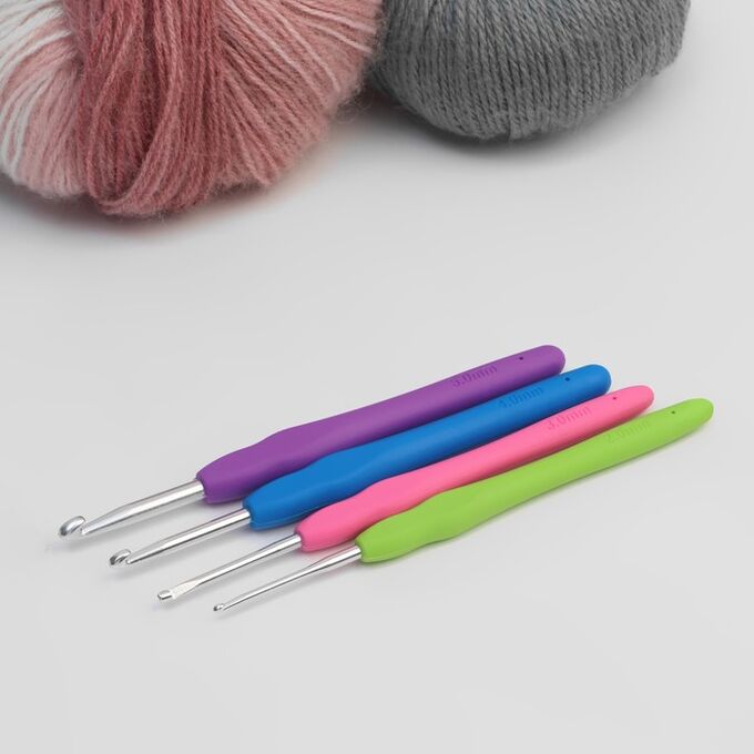 Арт Узор Набор крючков для вязания, d = 2-5 мм, 14 см, 4 шт, цвет разноцветный
