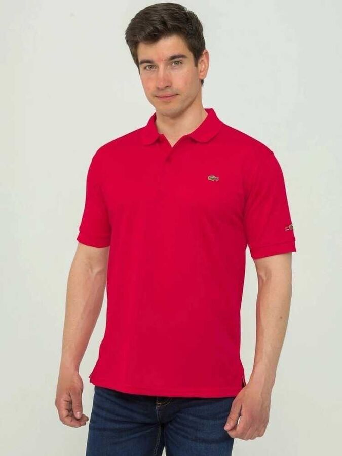 Футболка лакост мужская красная Classic Fit fr6