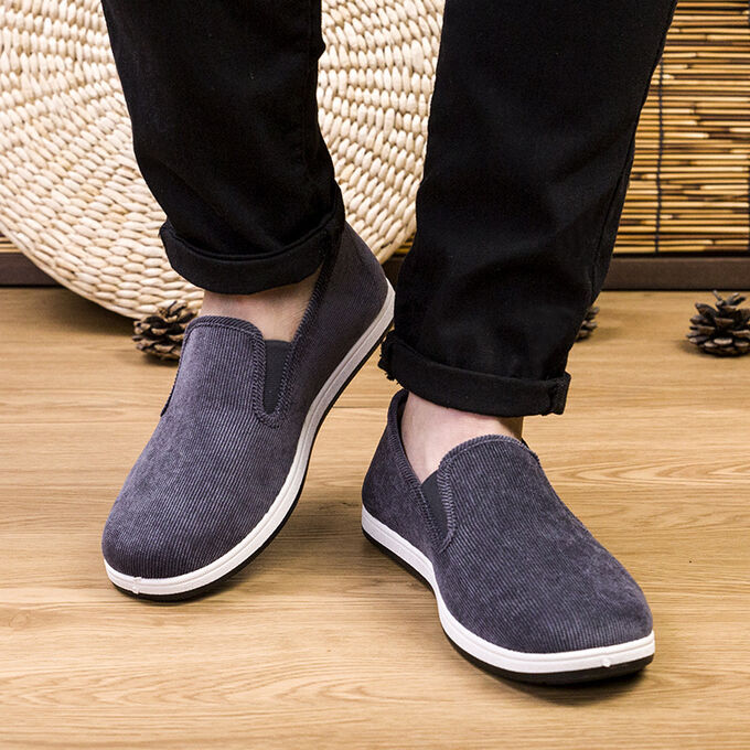 Туфли мужские текстильные, цвет темно-серый