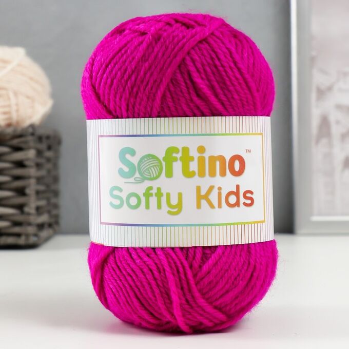 Softino Пряжа 100% акрил &quot;Softy Kids&quot; 90м ±5м 50 гр цвет 28 ярко-розовый