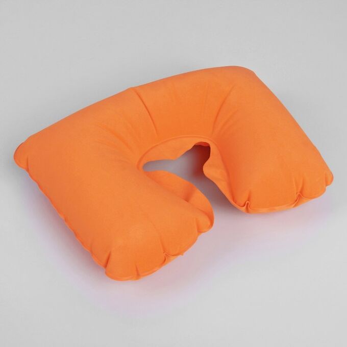 ONLITOP Подушка для шеи дорожная, надувная, 38 x 24 см, цвет оранжевый