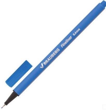 Ручка капиллярная 0,4мм ГОЛУБАЯ BRAUBERG Aero