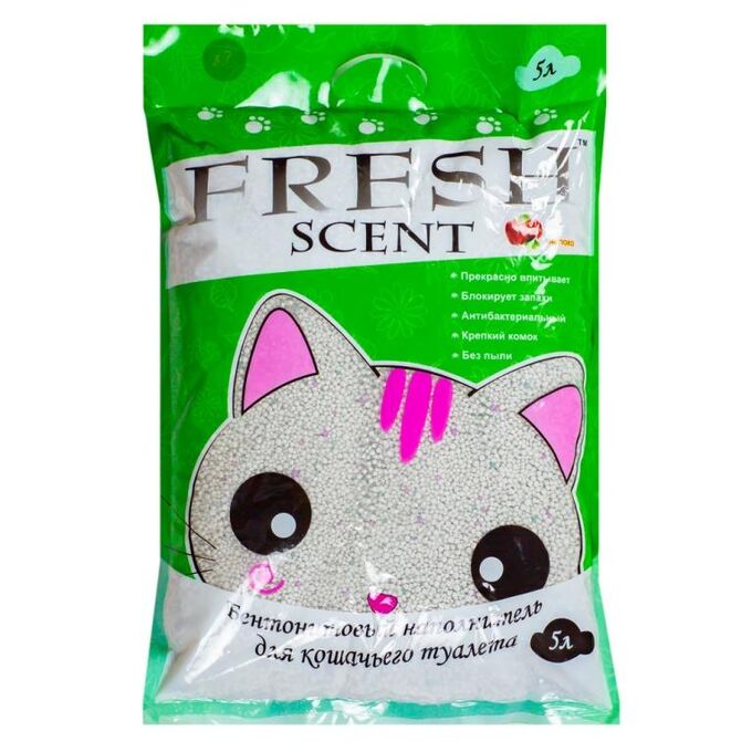 Бентонитовый наполнитель Fresh scenti для кошачьего туалета. Сладич наполнитель яблоко. Впитывающий наполнитель МЯУМИС крюшон 5 л. Наполнитель свежесть