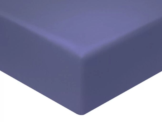 Ecotex Простыня на резинке Моноспейс сатин 160х200х23 синяя.