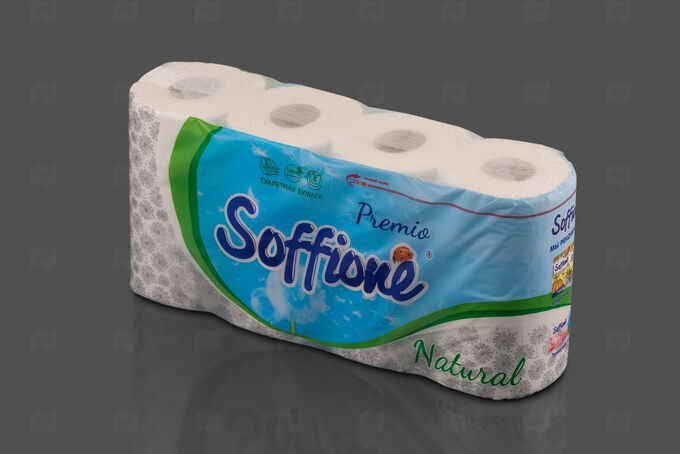 Бумага туалетная Premio Белая 3сл &quot;Soffione&quot; (8 рул.)