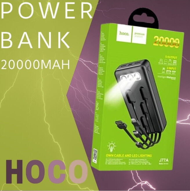 Портативный аккумулятор HOCO J77A Perfect route 2A, 20000 мАч 5 out , 3 in Power Bank