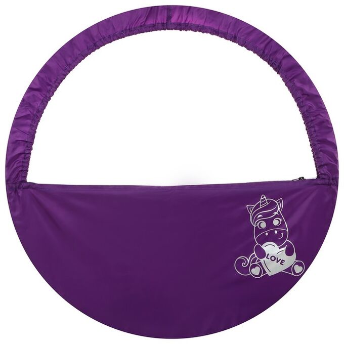 Grace Dance Чехол для обруча диаметром 90 см «Единорог», цвет фиолетовый/серебристый