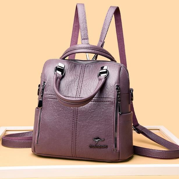 COSMOСOLLECTION_BAGS Сумка-рюкзак из натуральной кожи фиолетовая