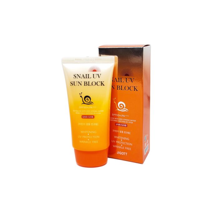 Солнцезащитный крем для лица SPF50 PA+++ 70мл    JIGOTT SNAIL UV SUN BLOCK CREAMSPF50 PA+++ 70ml