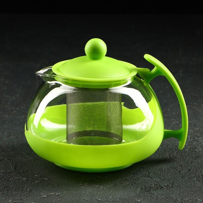 СИМА-ЛЕНД Чайник стеклянный заварочный «Яркость», 750 мл, с металлическим ситом, матовый, цвет МИКС