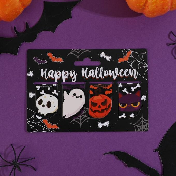 Art Fox Магнитные закладки Happy Halloween, на открытке, 4 шт