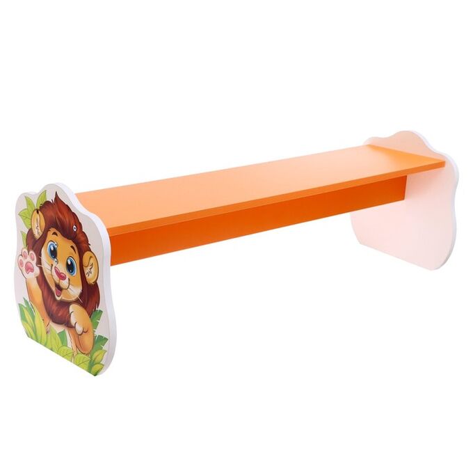 ZABIAKA Скамейка для малышей «Лев», оранжевая с белым