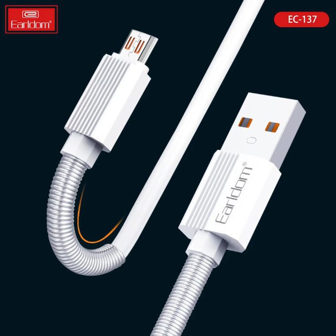 Borofone Кабель зарядный Earldom Quick Charge 3A USB на Type C или iOS Lightning зарядный кабель