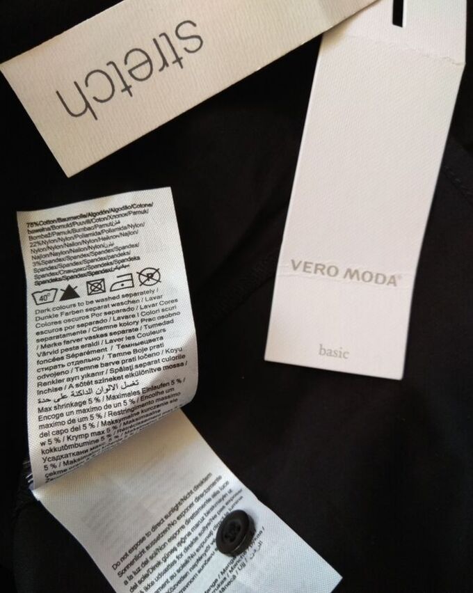 Рубашка черная, рукав 3/4, бренд VERO MODA, хлопок 75%, с эластаном во Владивостоке