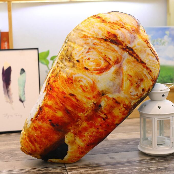 Декоративная подушка &quot;Стейк рыбы&quot;, размер 60 см