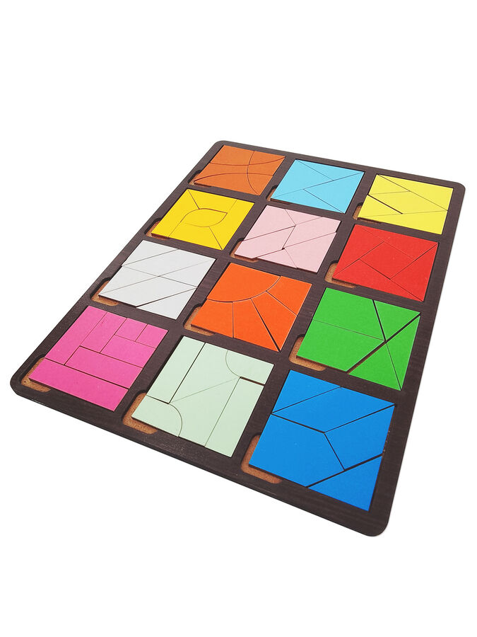 Нескучные игры Развивающая доска &quot;Сложи квадрат&quot; 3 уровень сложности арт.8433 /32