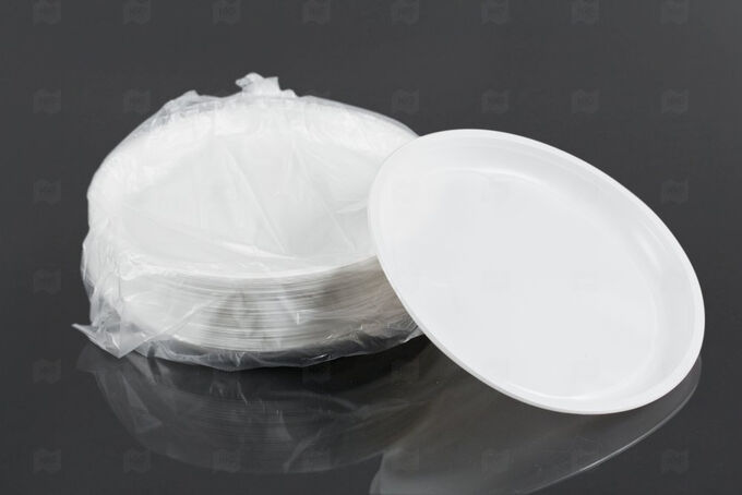 Мир упаковки Тарелка закусочная РР d-205 &quot;fopos&quot; (50 шт.) белая