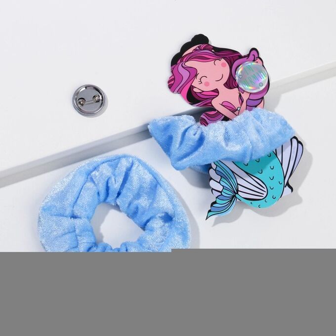 ArtBeauty Резинка для волос и значок «Бархат», русалка